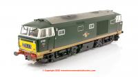 E84002 EFE Rail Hymek Diesel Locomotive number D7021 in BR Green livery with small yellow panel and weathered finish